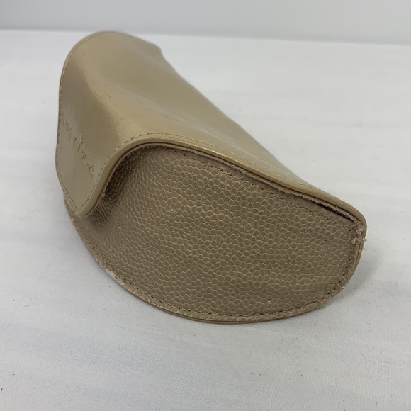 Via Spiga Gold Leather Glasses Case - Snakeskin Embossed Leather, 7”x3” - Picture 2 of 8